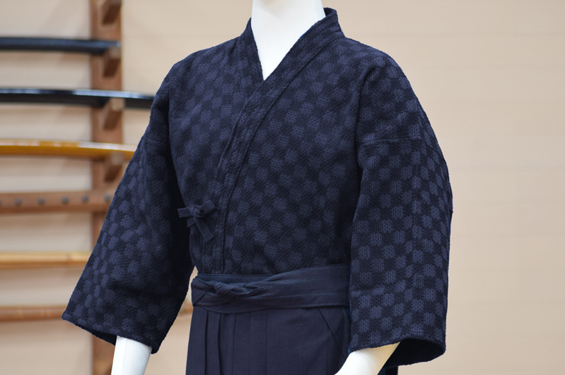 市松一重剣道着 浅葱