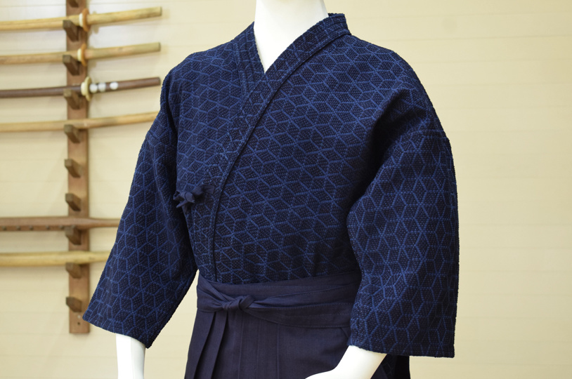 市松一重剣道着 浅葱